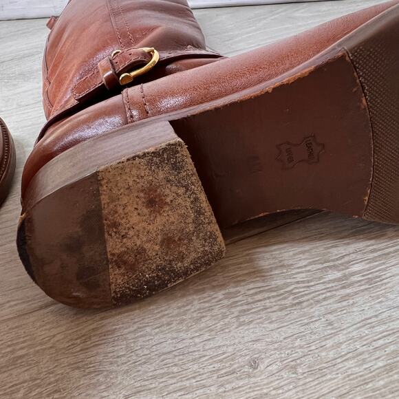 Tory Burch Boots Womens Size 6 Brown Nadine Leather Riding Tall Fall Wear - Picture 13 of 16